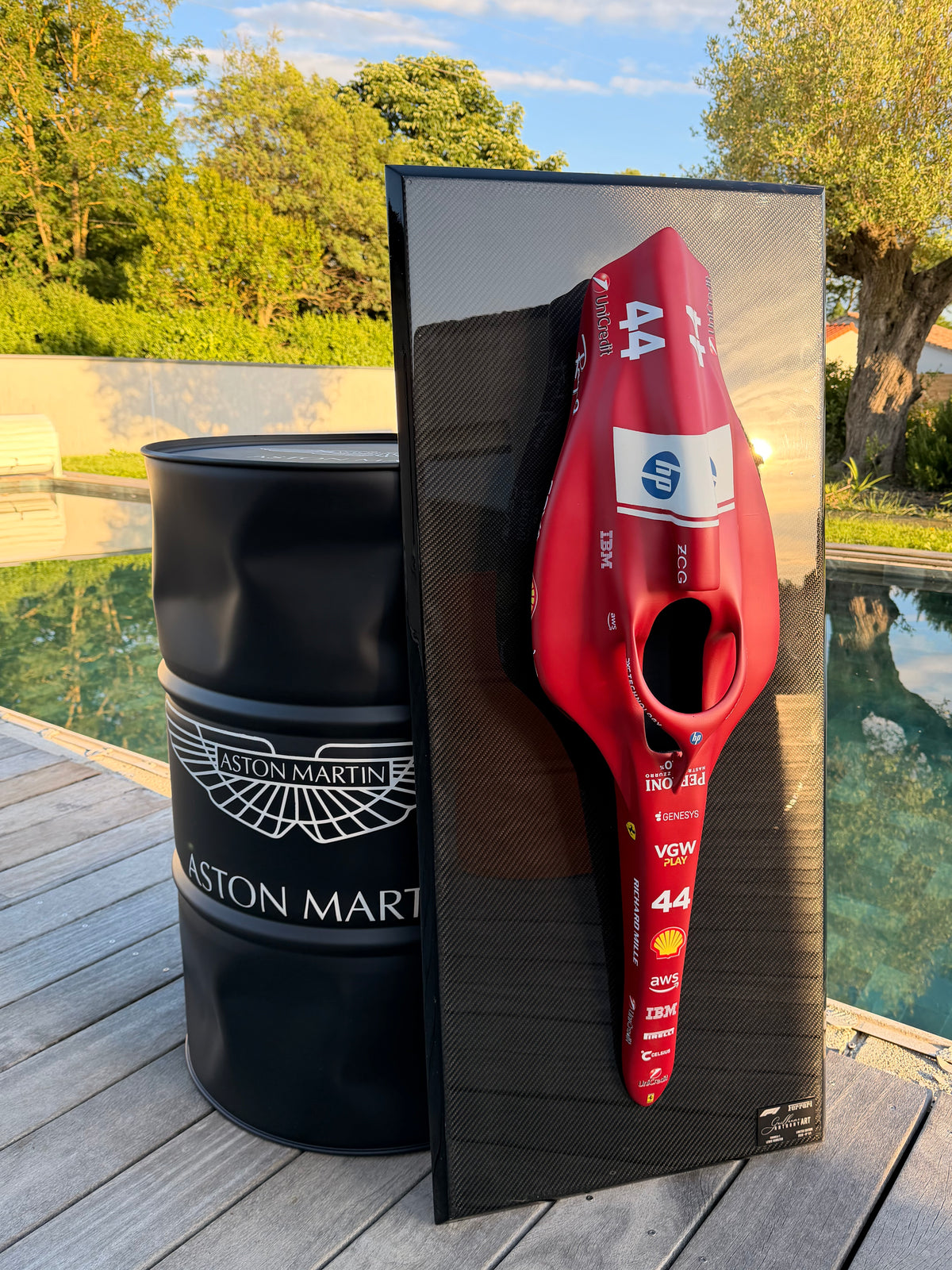 F1 #44 – Sculpture Murale Carbone – Édition Numérotée - Ferrari Lewis Hamilton
