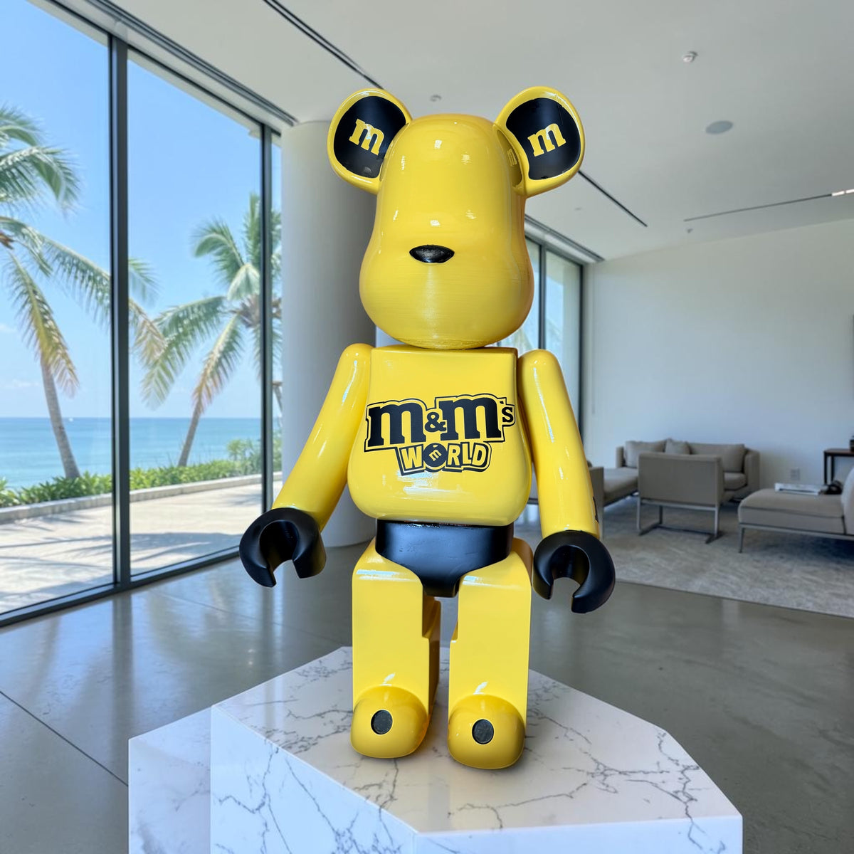 BEARS 70 CM – Édition M&M's Jaune | Art Urbain par Guillaume Anthony
